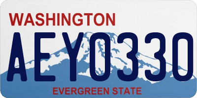 WA license plate AEY0330