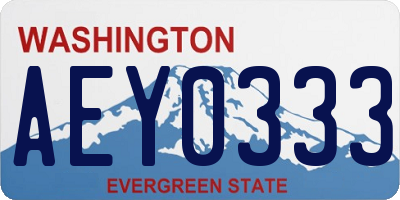 WA license plate AEY0333