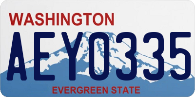 WA license plate AEY0335