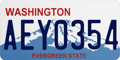 WA license plate AEY0354