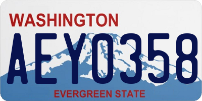 WA license plate AEY0358