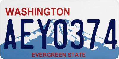 WA license plate AEY0374