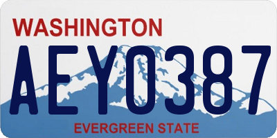 WA license plate AEY0387