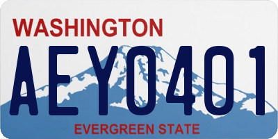 WA license plate AEY0401