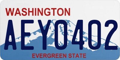 WA license plate AEY0402