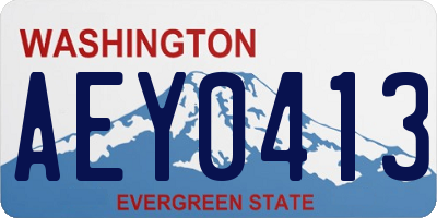 WA license plate AEY0413