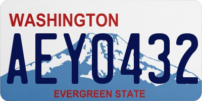 WA license plate AEY0432