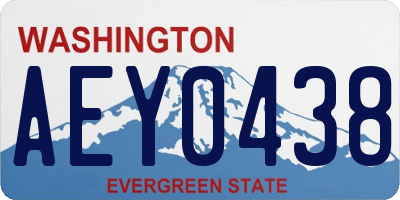 WA license plate AEY0438