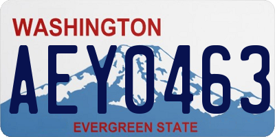 WA license plate AEY0463