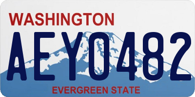 WA license plate AEY0482
