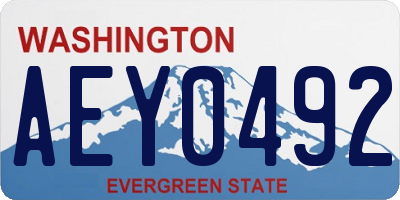 WA license plate AEY0492