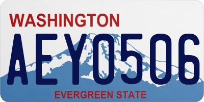 WA license plate AEY0506