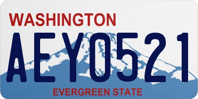 WA license plate AEY0521