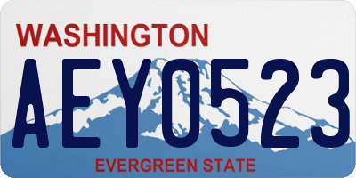 WA license plate AEY0523