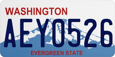 WA license plate AEY0526