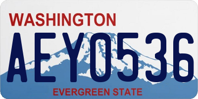 WA license plate AEY0536