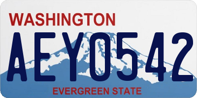 WA license plate AEY0542
