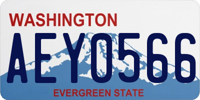 WA license plate AEY0566