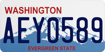 WA license plate AEY0589