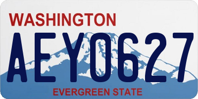 WA license plate AEY0627