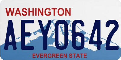 WA license plate AEY0642