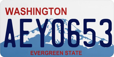 WA license plate AEY0653