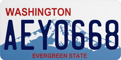WA license plate AEY0668