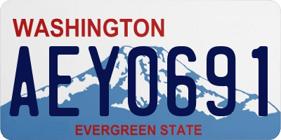 WA license plate AEY0691