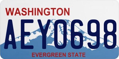 WA license plate AEY0698