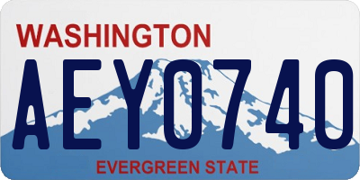 WA license plate AEY0740