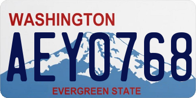 WA license plate AEY0768