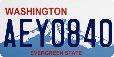 WA license plate AEY0840
