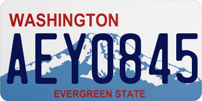 WA license plate AEY0845