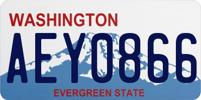 WA license plate AEY0866