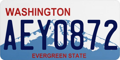 WA license plate AEY0872