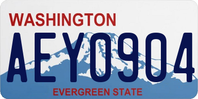 WA license plate AEY0904