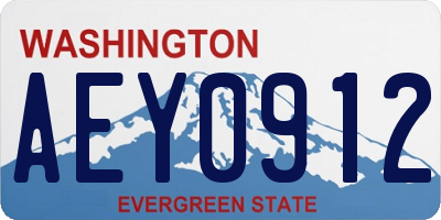 WA license plate AEY0912