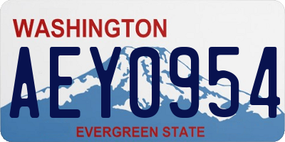 WA license plate AEY0954