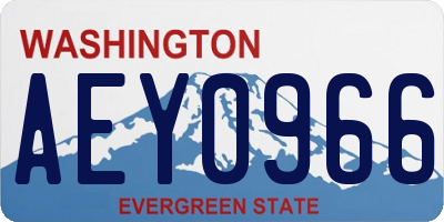 WA license plate AEY0966
