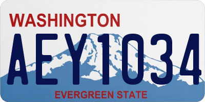 WA license plate AEY1034