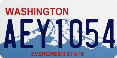 WA license plate AEY1054