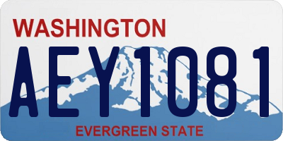 WA license plate AEY1081