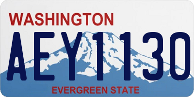WA license plate AEY1130