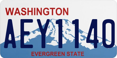 WA license plate AEY1140