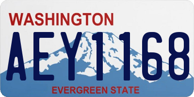 WA license plate AEY1168