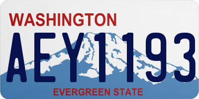 WA license plate AEY1193