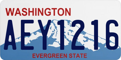 WA license plate AEY1216