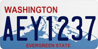 WA license plate AEY1237