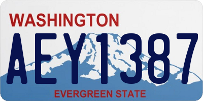 WA license plate AEY1387