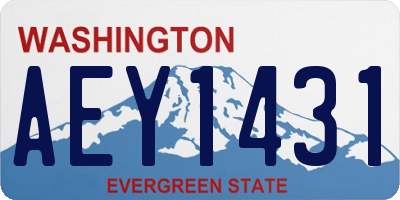 WA license plate AEY1431